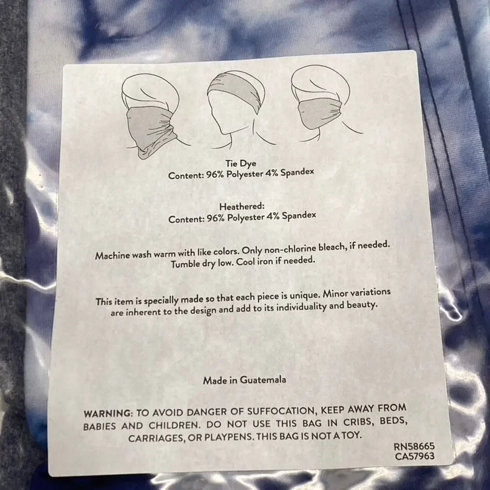 NORDSTROM Kids Gray-Navy Tie-Dye 2-Pack Neck Gaiter SZ OS